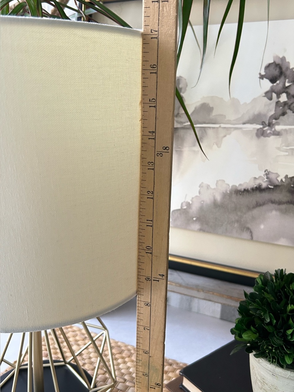 🌴Classy Industrial Gold & Black Geometric Table Lamp W/Shade | USB Port Outlet - Picture 10 of 16